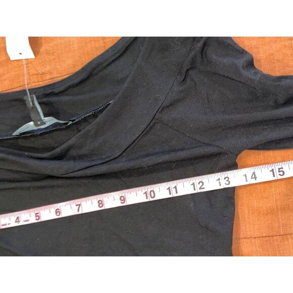 NWT White House Black Market Black Flared Sleeves & Gold Button Women's Top Size - Picture 8 of 10